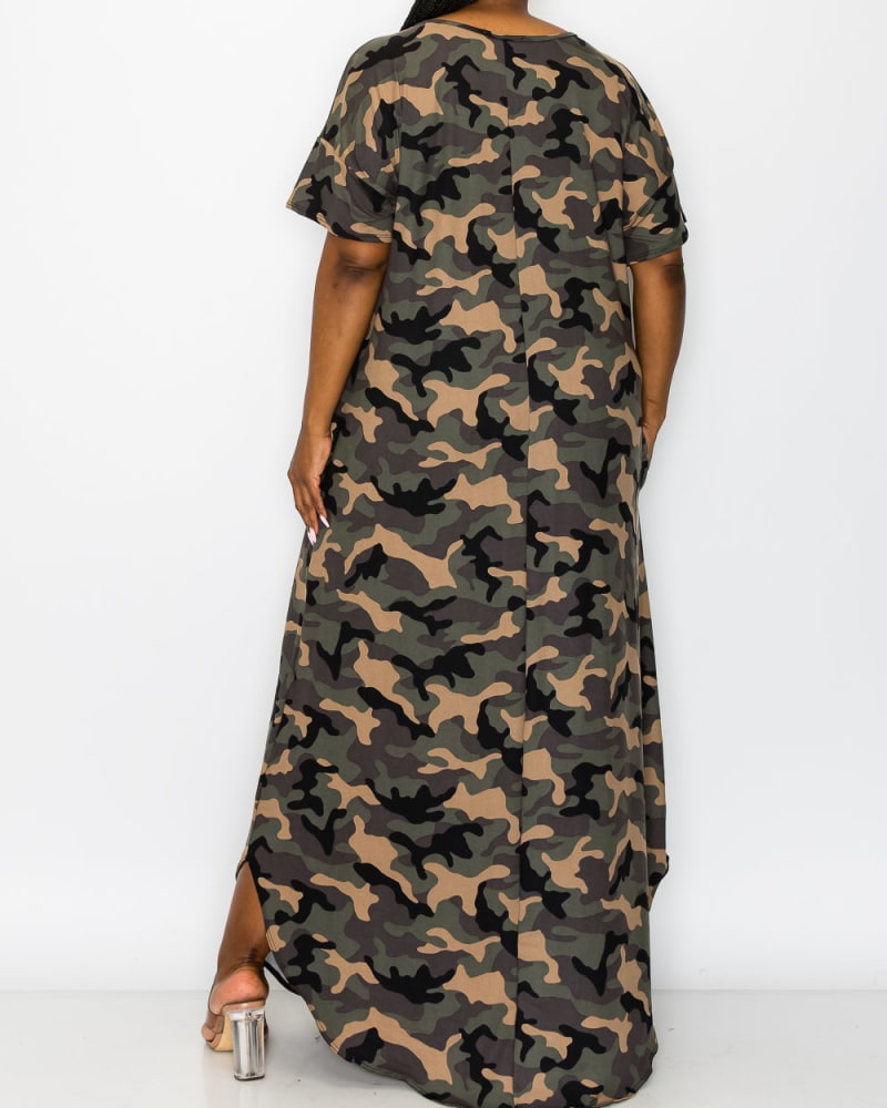 Plus size camo maxi dress best sale